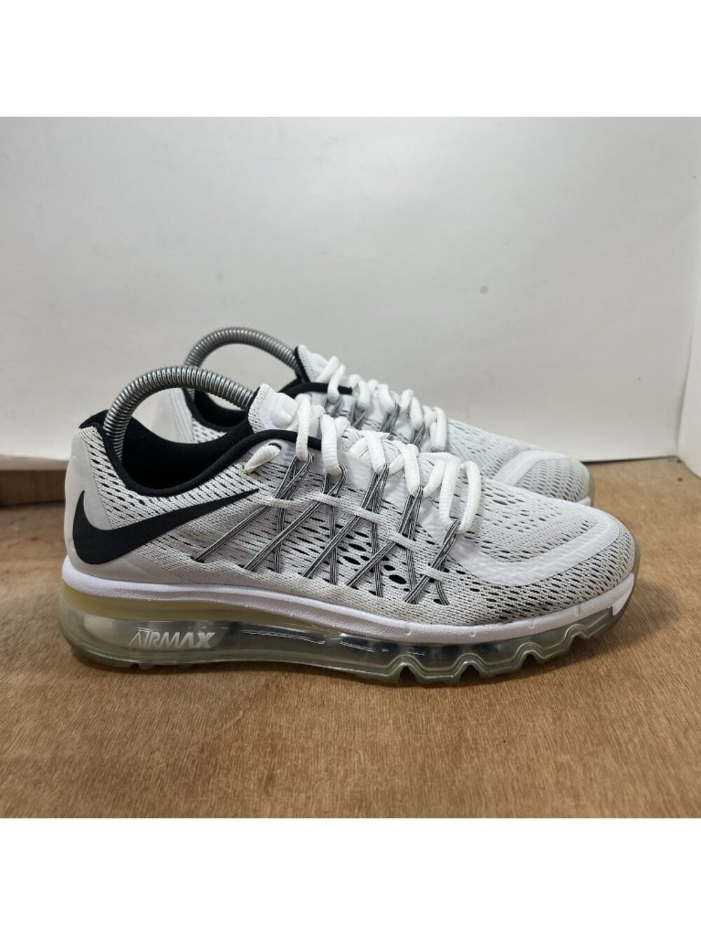 Nike Air Max 2015 Women’s Size 7.5 Running Shoes White Black 698903-101